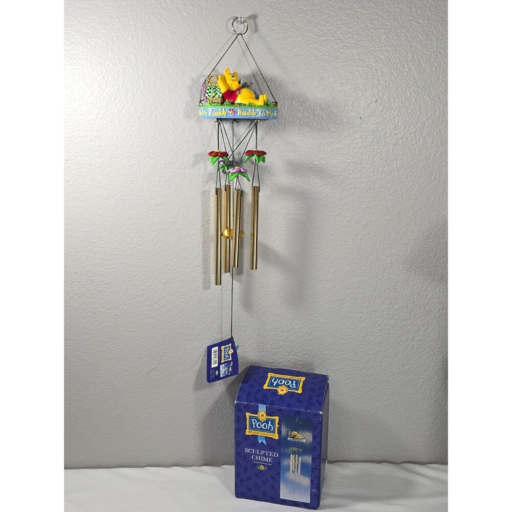 NCE Winnie The Pooh Rumbly In My tumbly wind chimes Vintage Disney NIB Rare